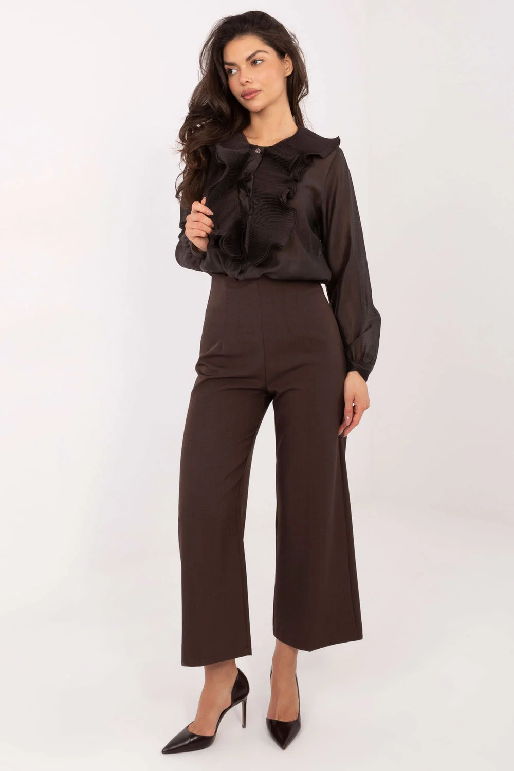 Chemise manche longue brune – Image 2