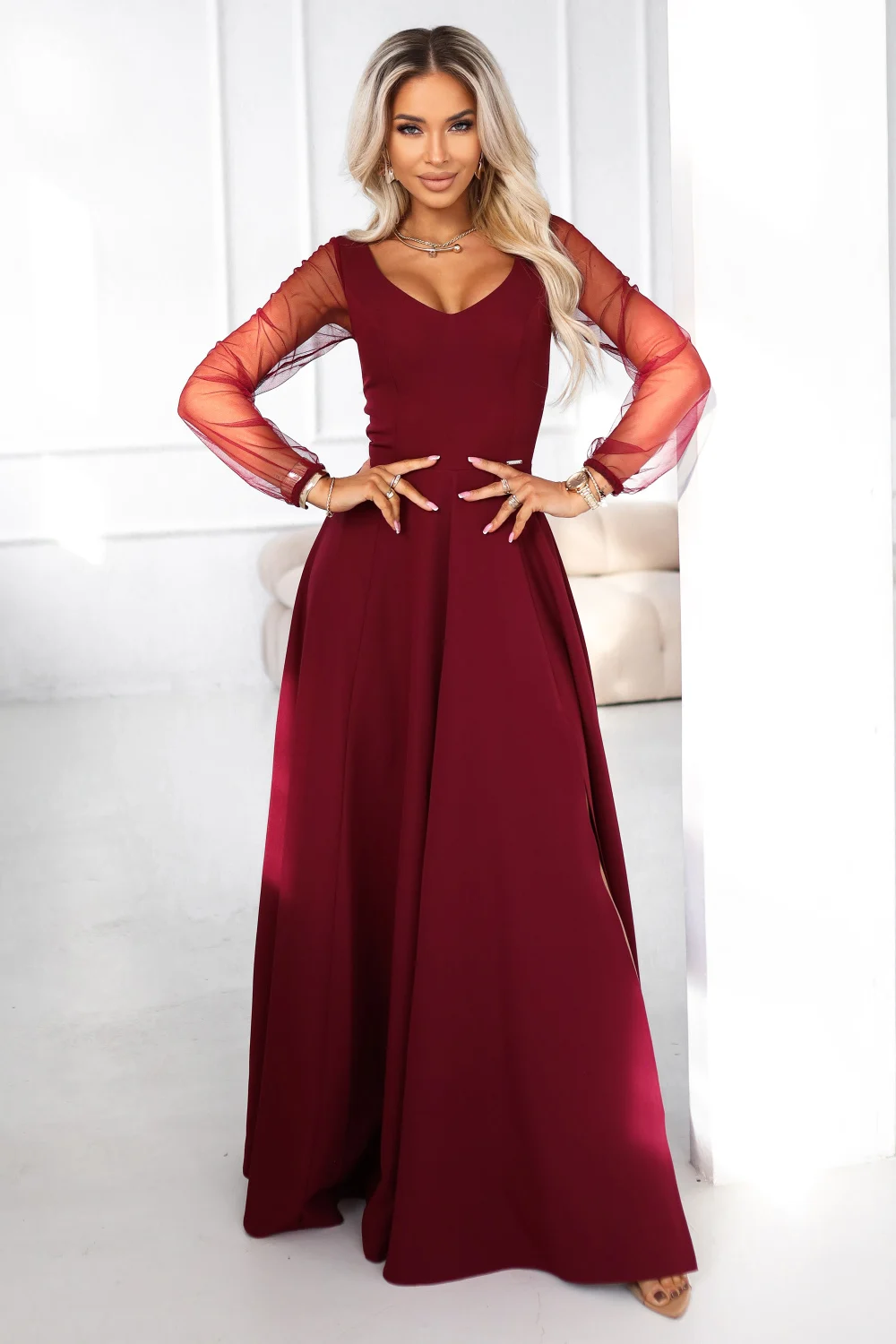 Robe longue rouge