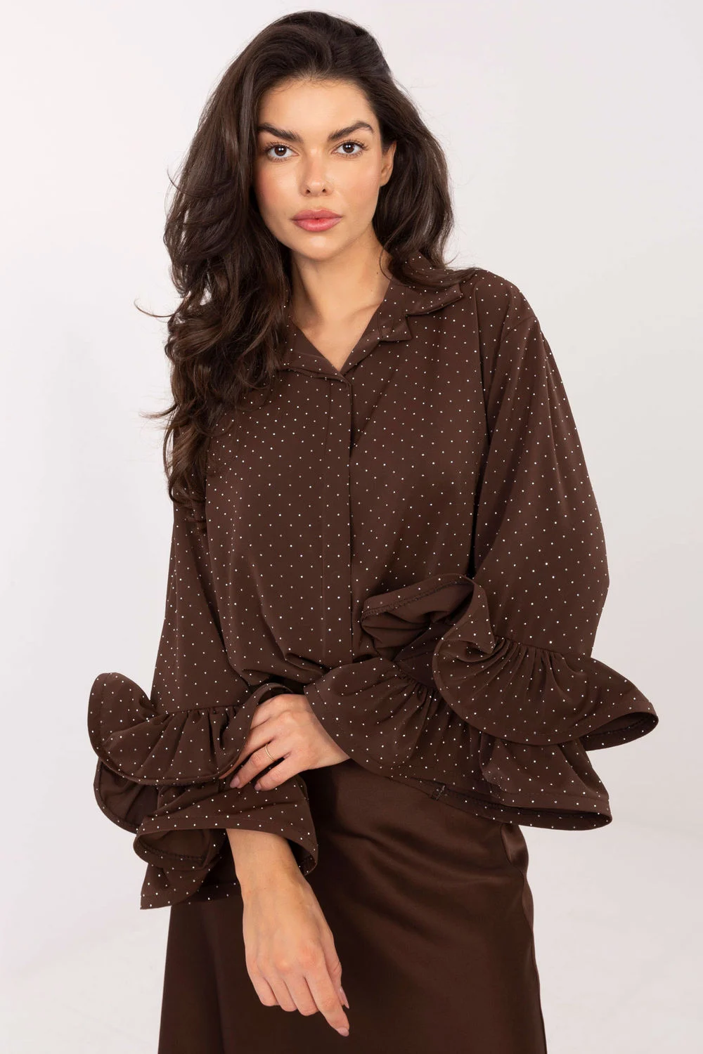 Chemise manche longue brune