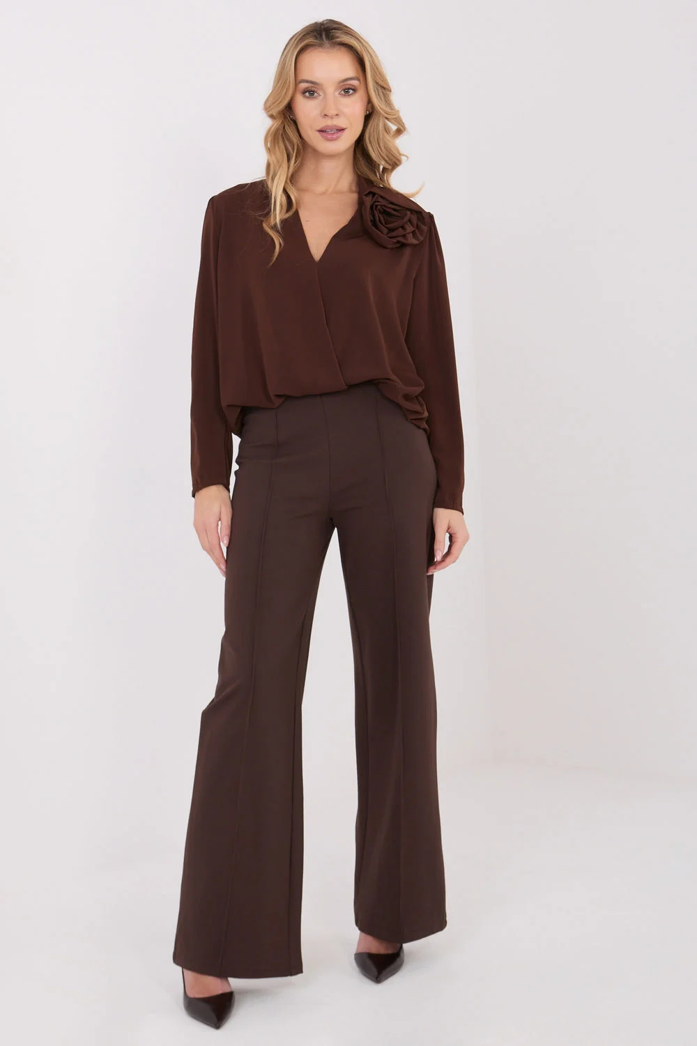 Pantalon femme brun