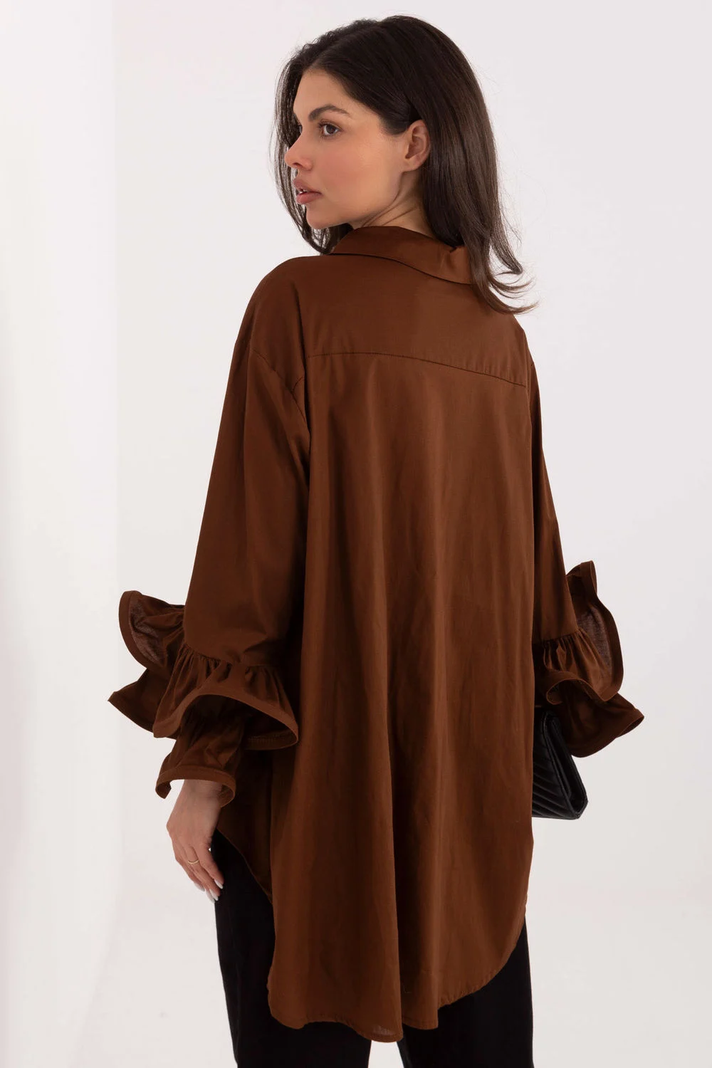 Chemise manche longue brune – Image 3