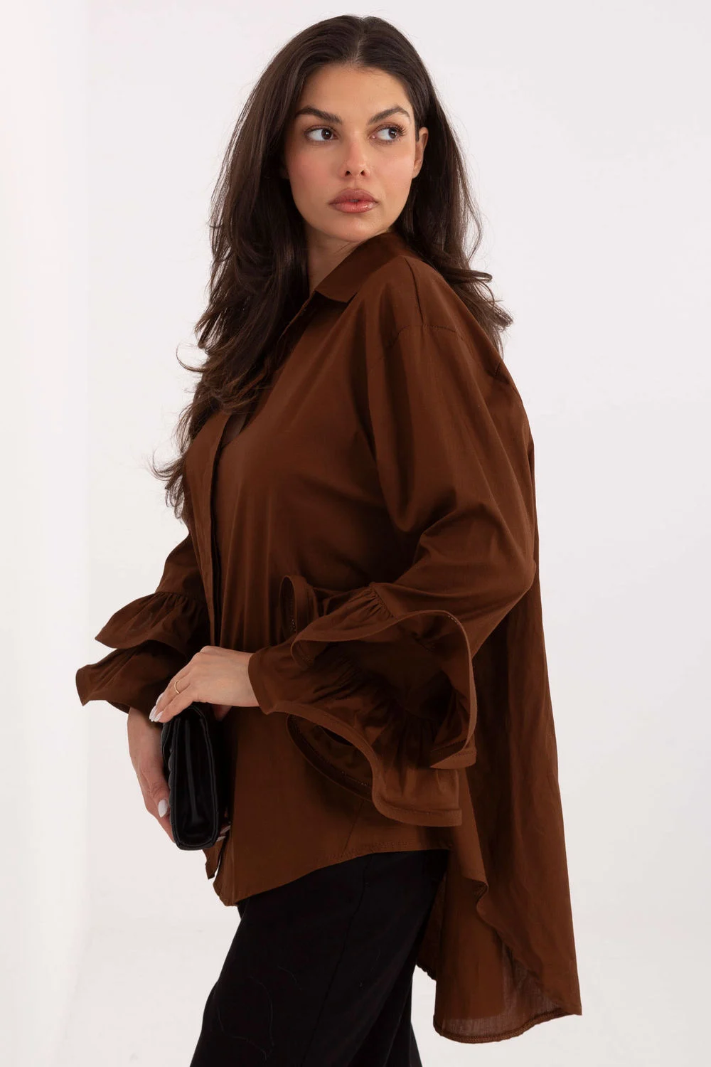 Chemise manche longue brune – Image 4