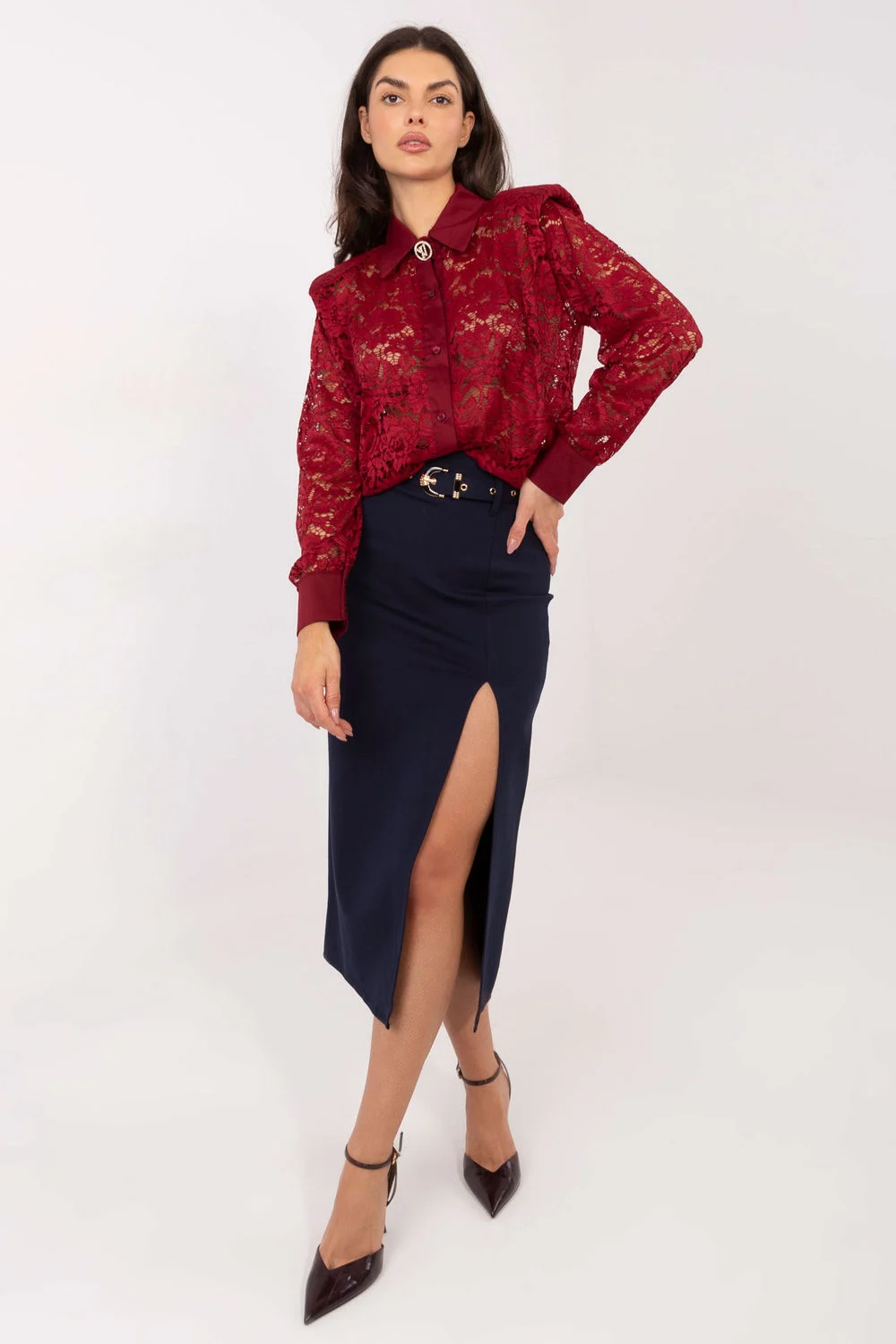 Chemise manche longue rouge – Image 2