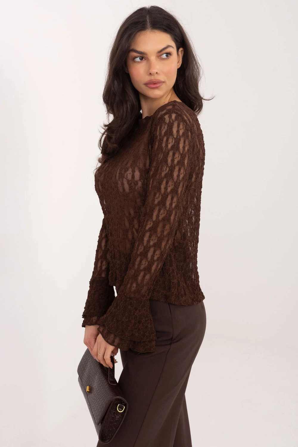 Blouse en dentelle brun – Image 4