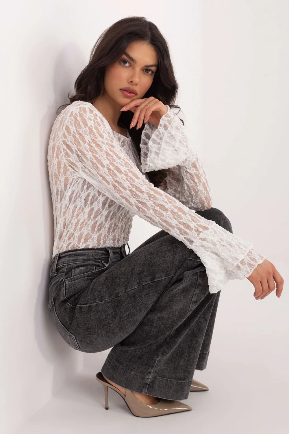 Blouse en dentelle blanc – Image 4