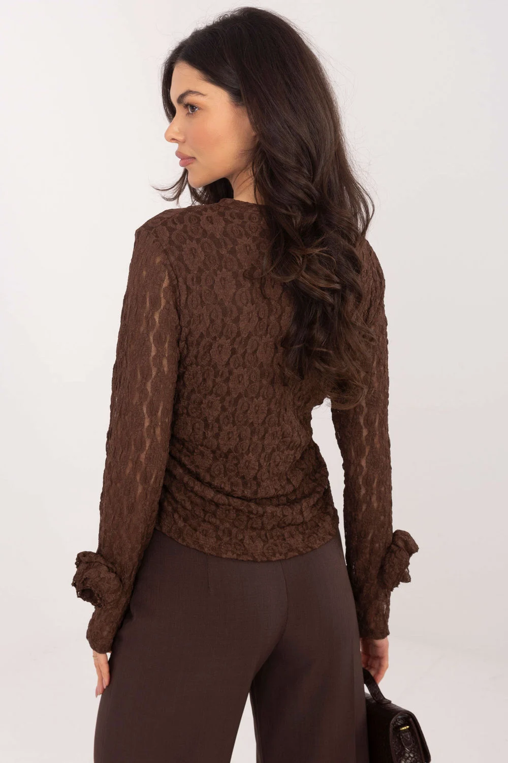 Blouse en dentelle brun – Image 3