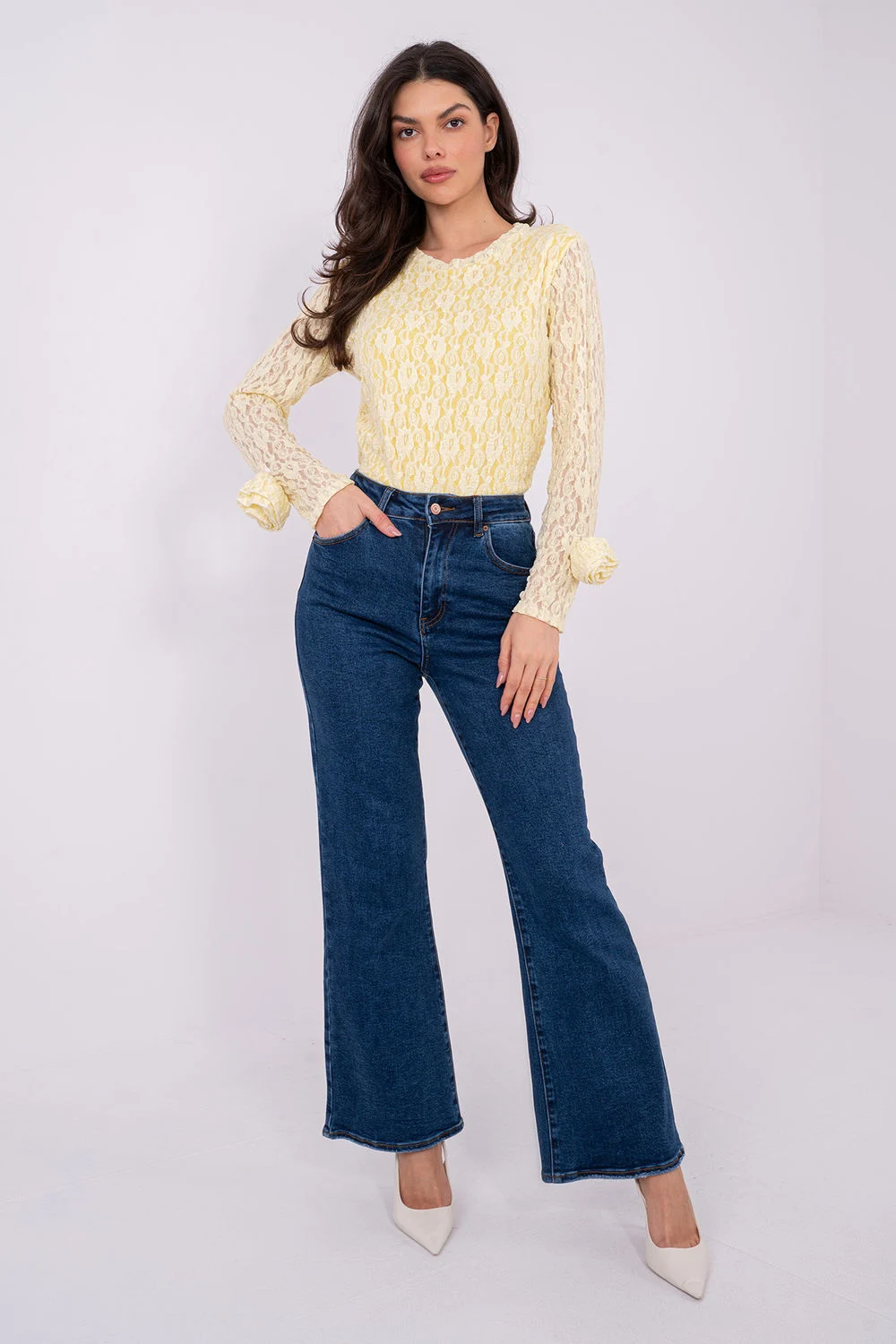 Blouse en dentelle jaune – Image 2