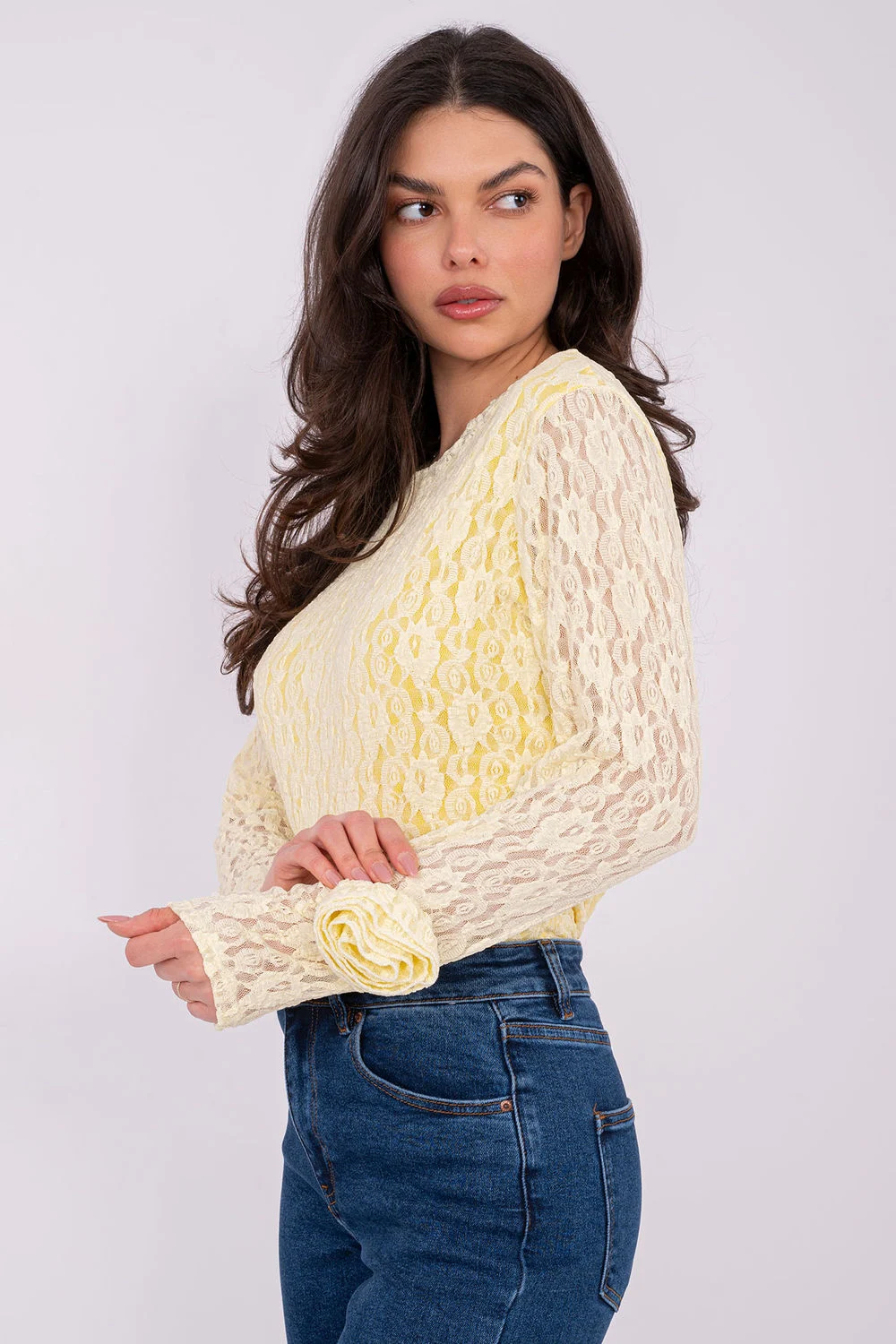 Blouse en dentelle jaune – Image 3
