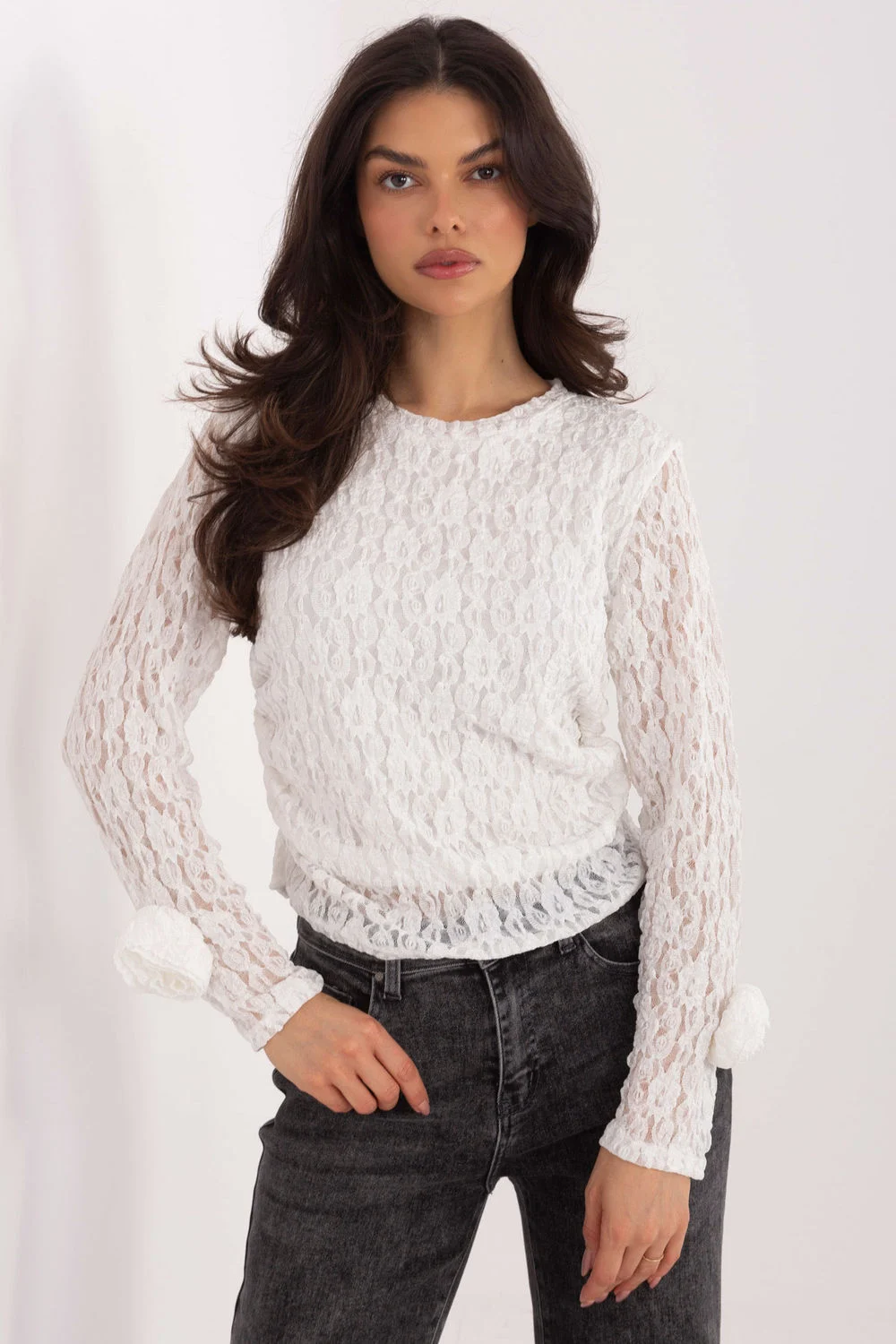 Blouse en dentelle blanc