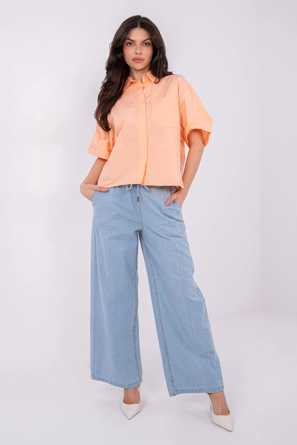 Chemise manche courte orange – Image 2