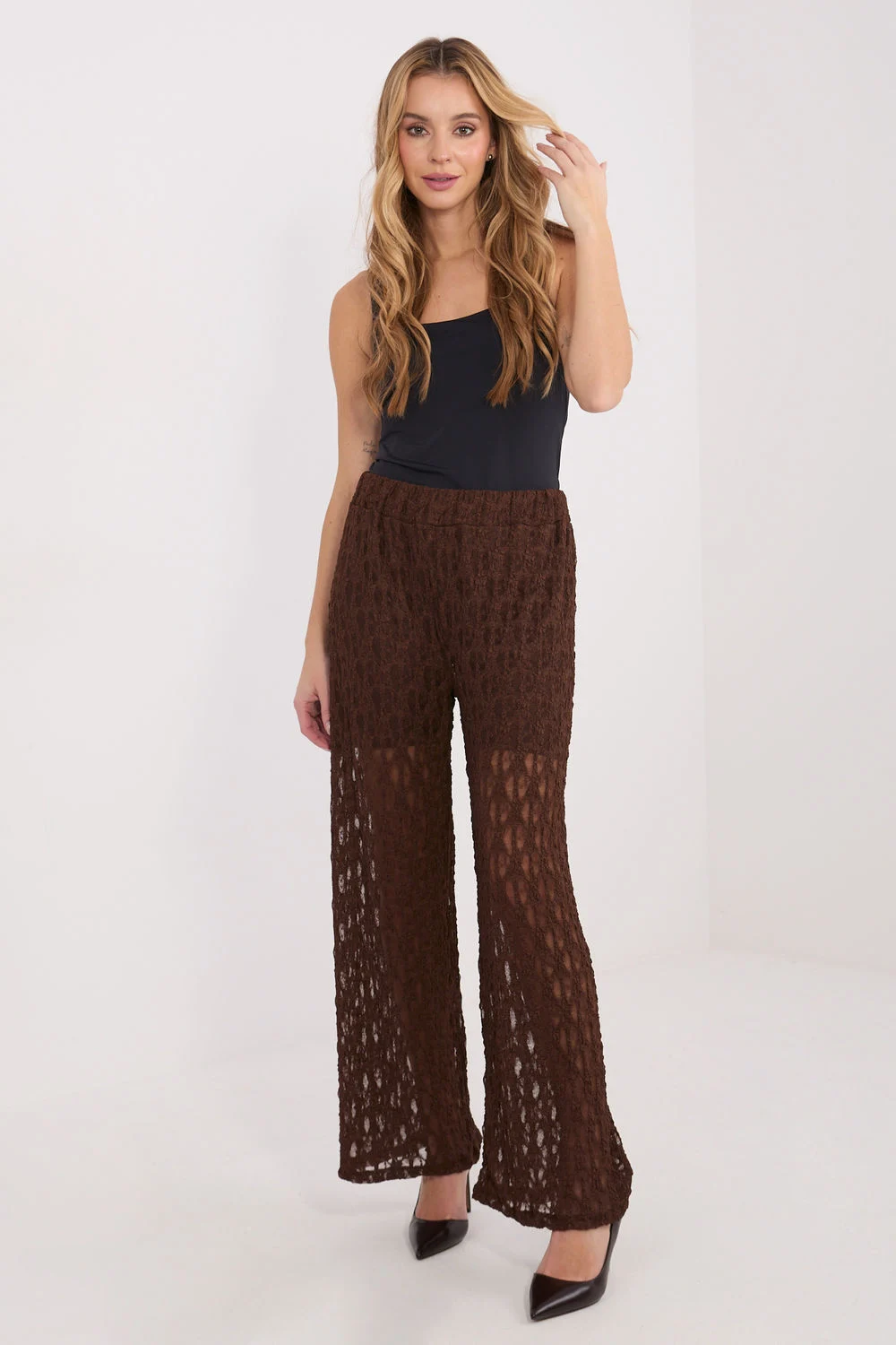 Pantalon femme brun
