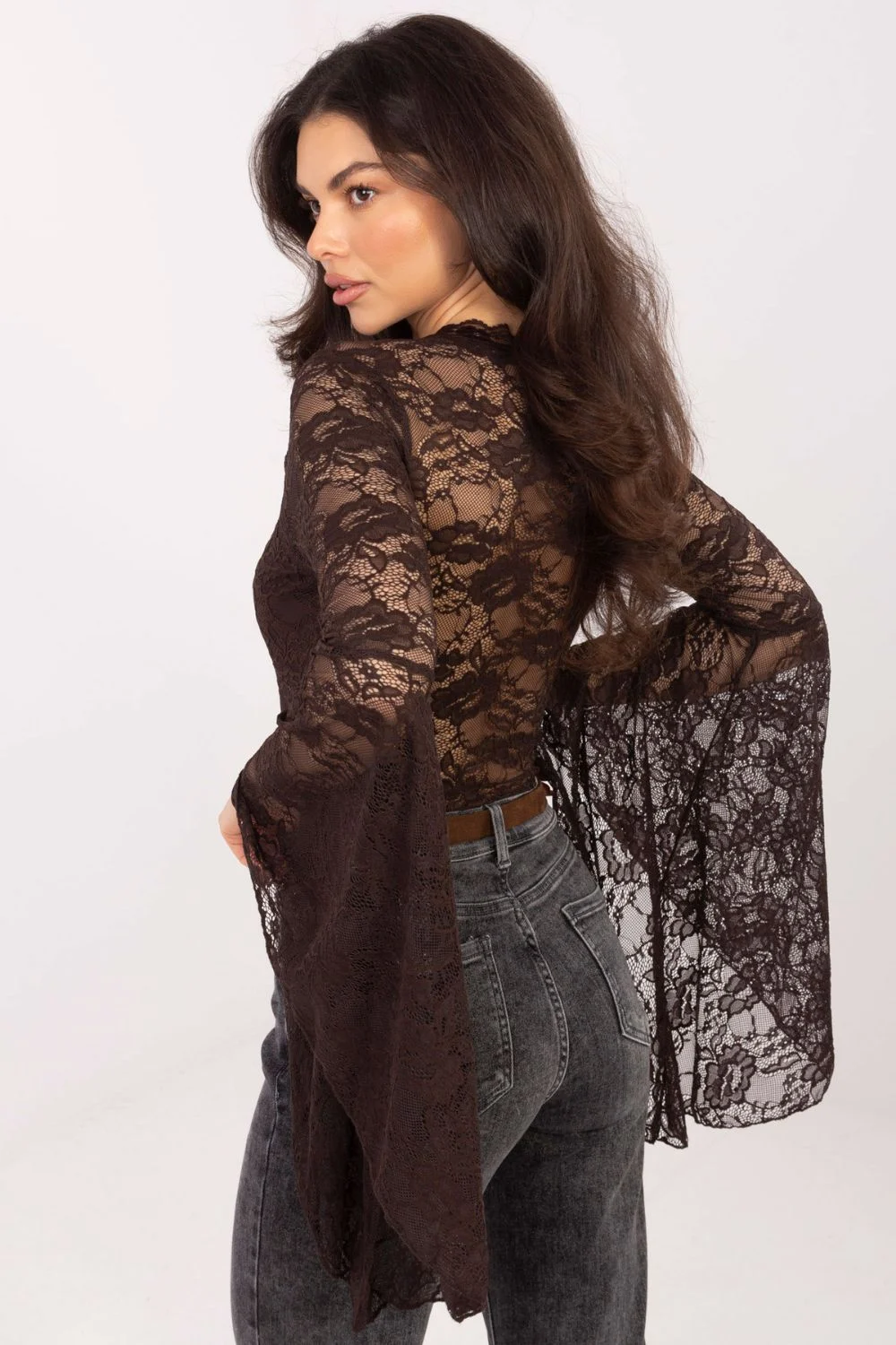 Blouse en dentelle brun – Image 4