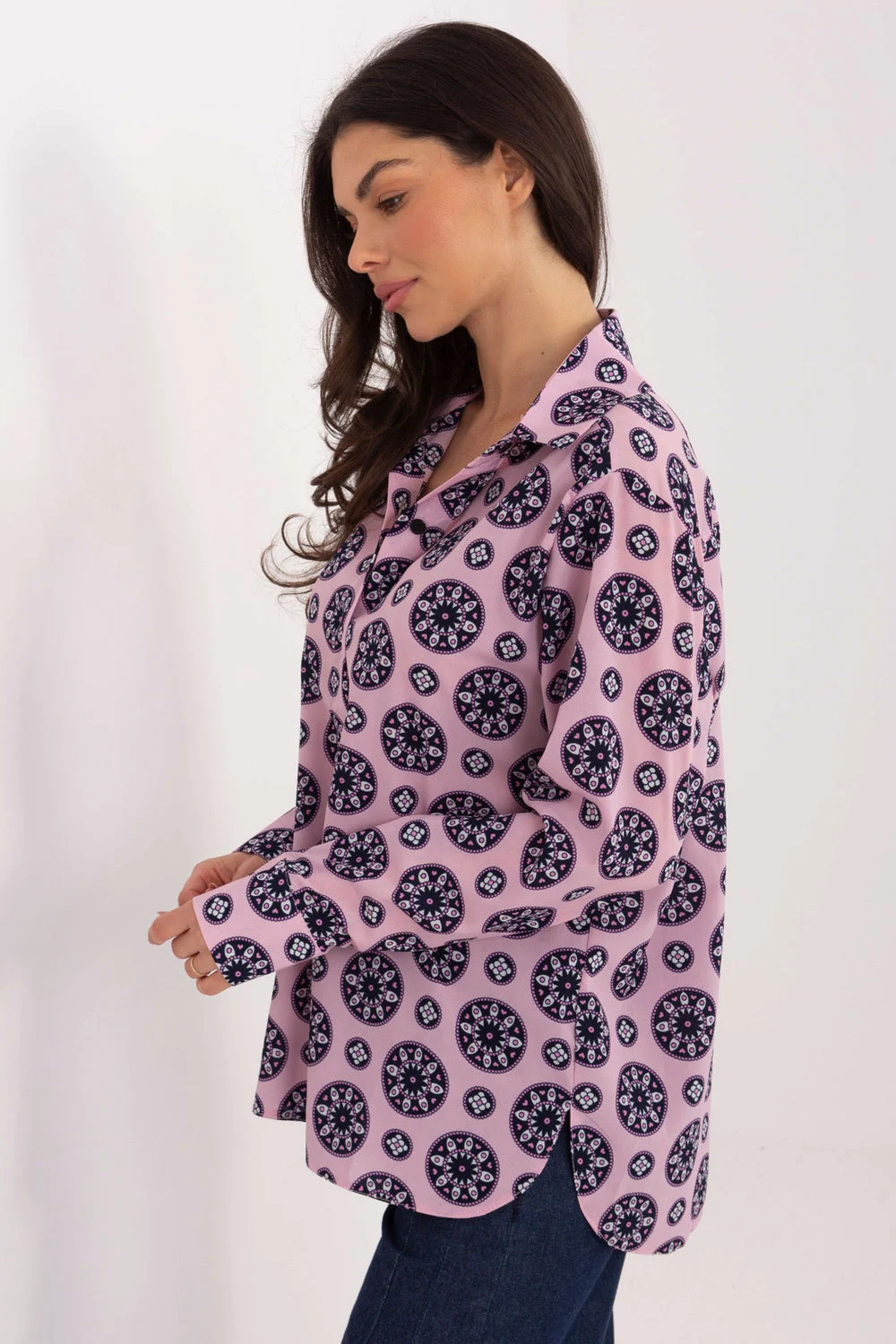 Chemise manche longue rose – Image 2