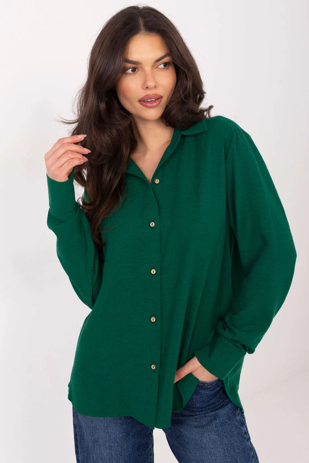 Chemise manche longue verte