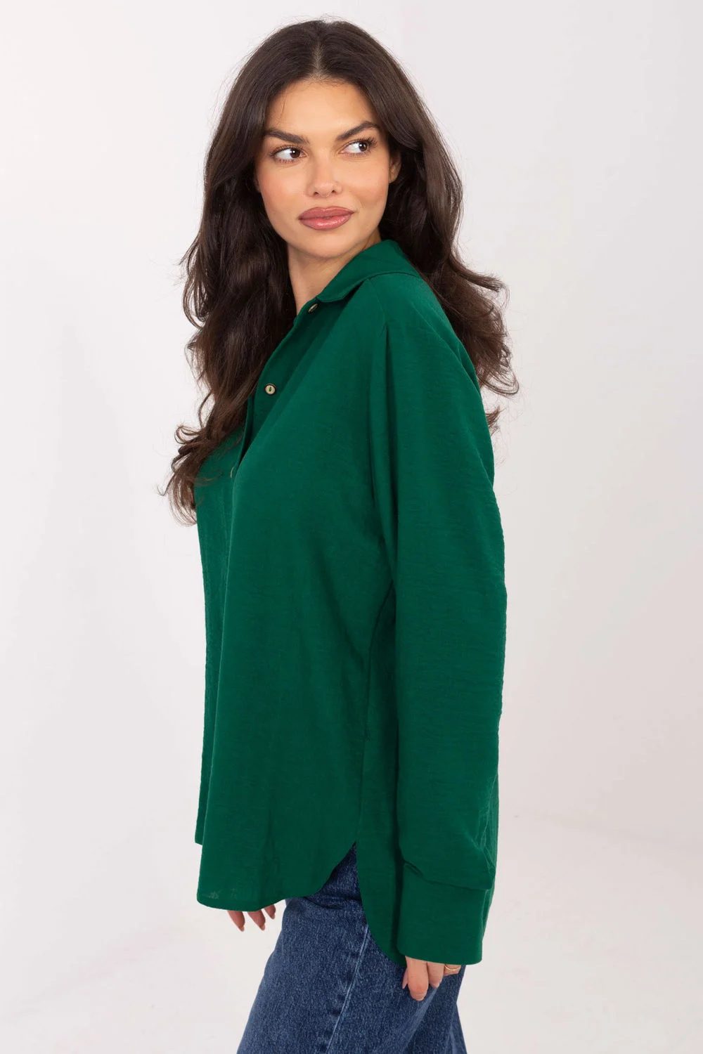 Chemise manche longue verte – Image 2