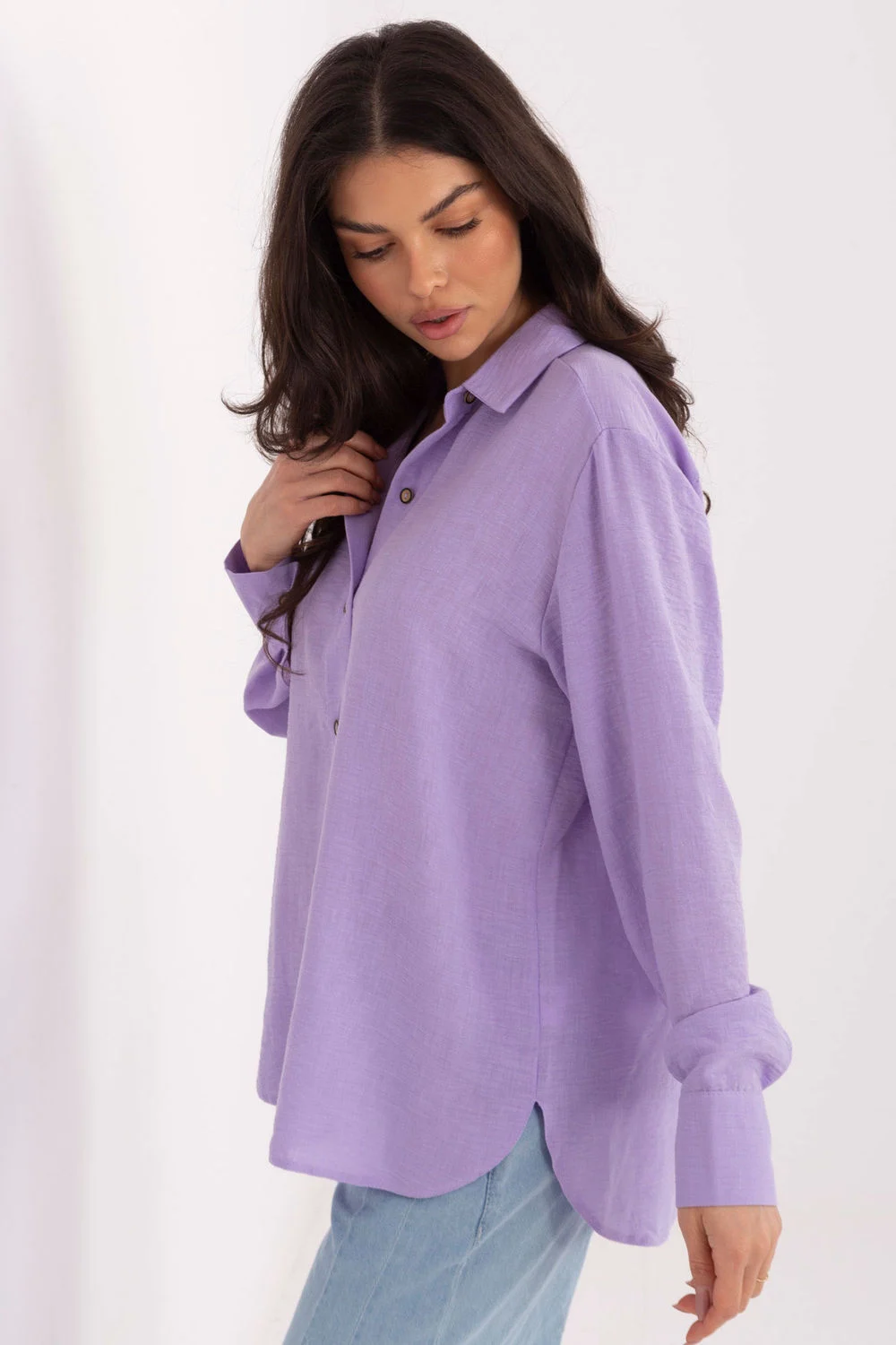 Chemise manche longue violette – Image 2