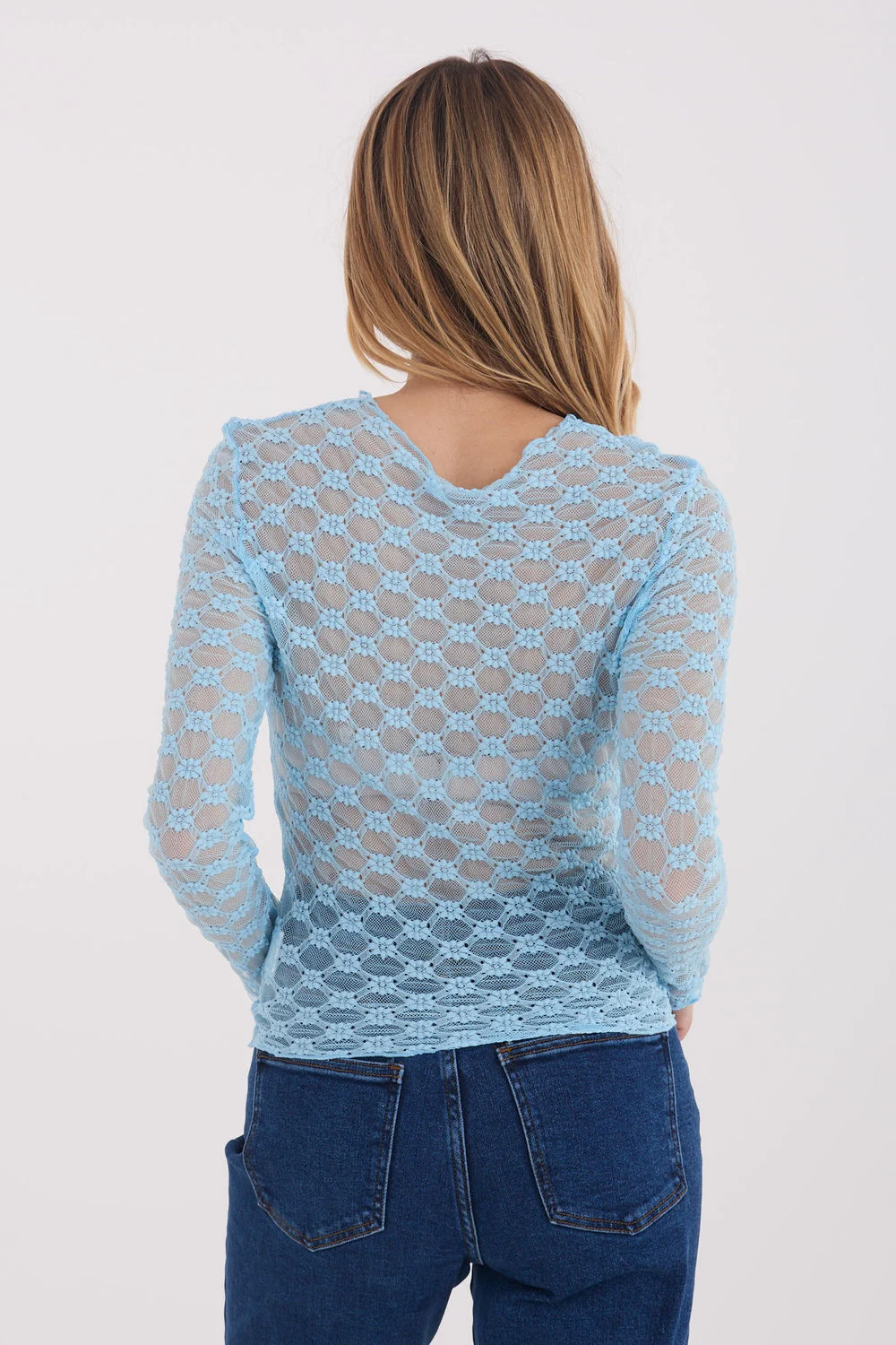 Blouse en dentelle bleu – Image 3