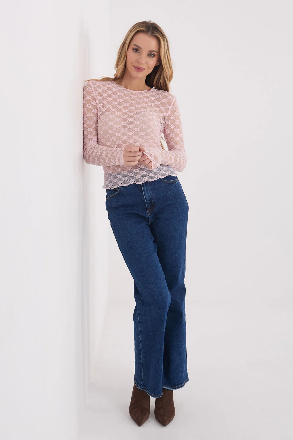 Blouse en dentelle rose – Image 2