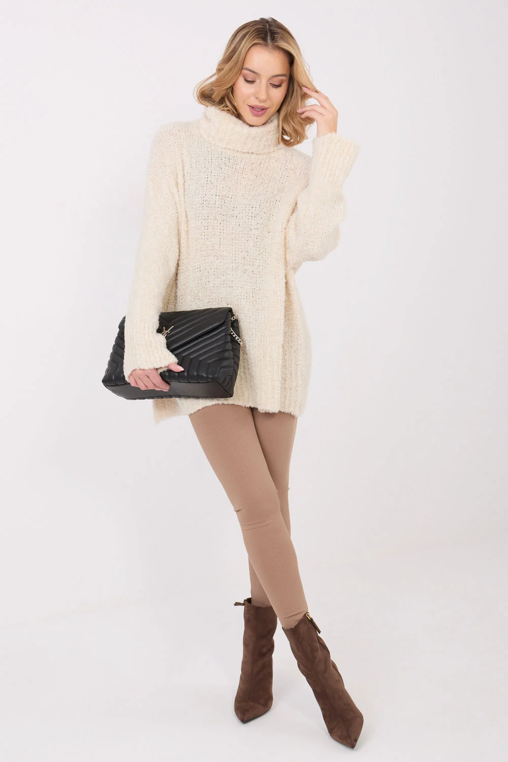 Col roulé beige – Image 2