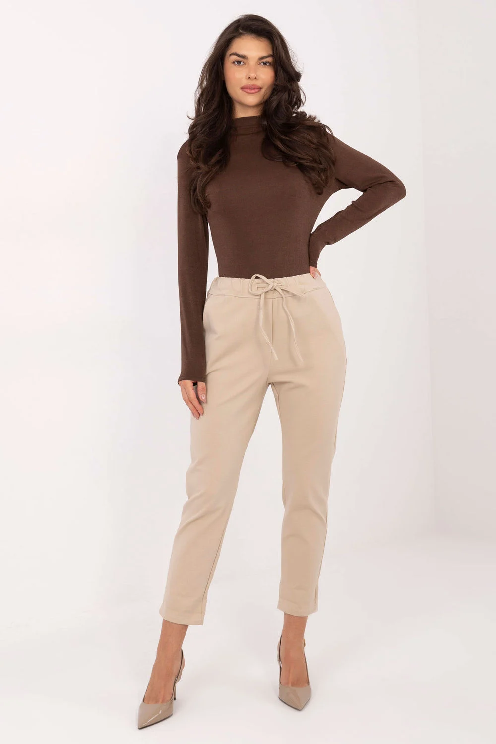 Pantalon femme beige
