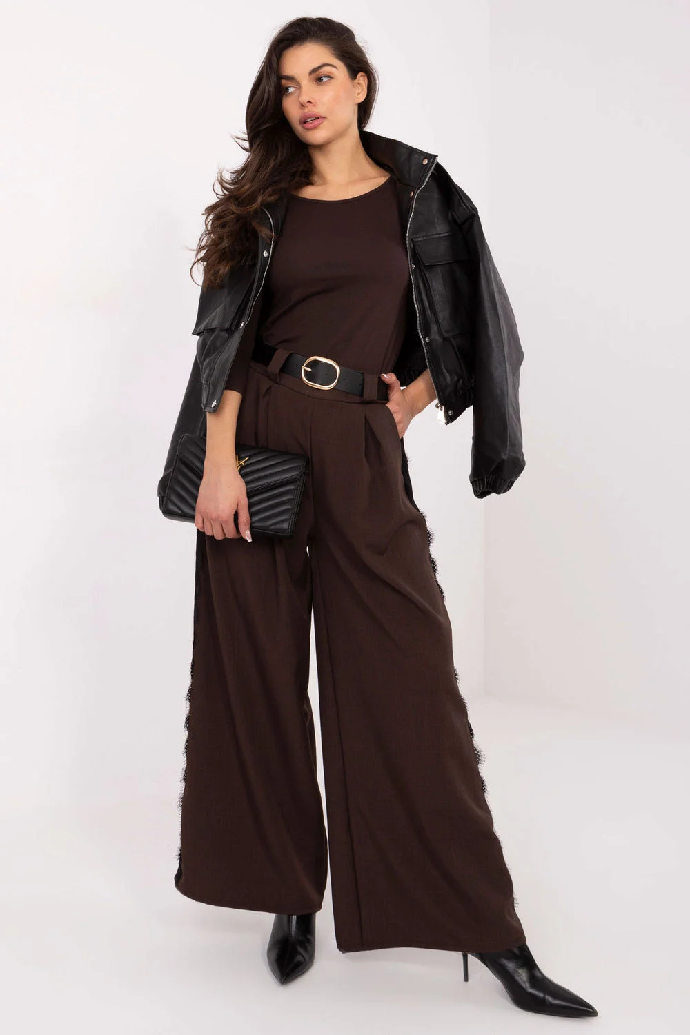 Pantalon femme brun