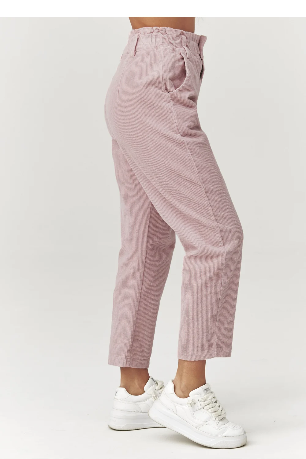 Pantalon en velours côtelé rose – Image 4