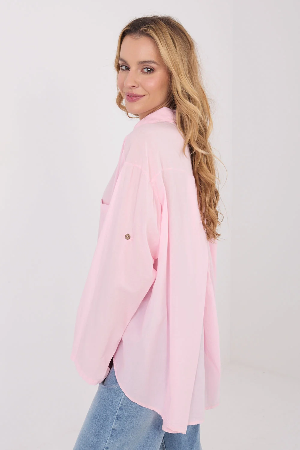 Chemise manche longue rose – Image 3