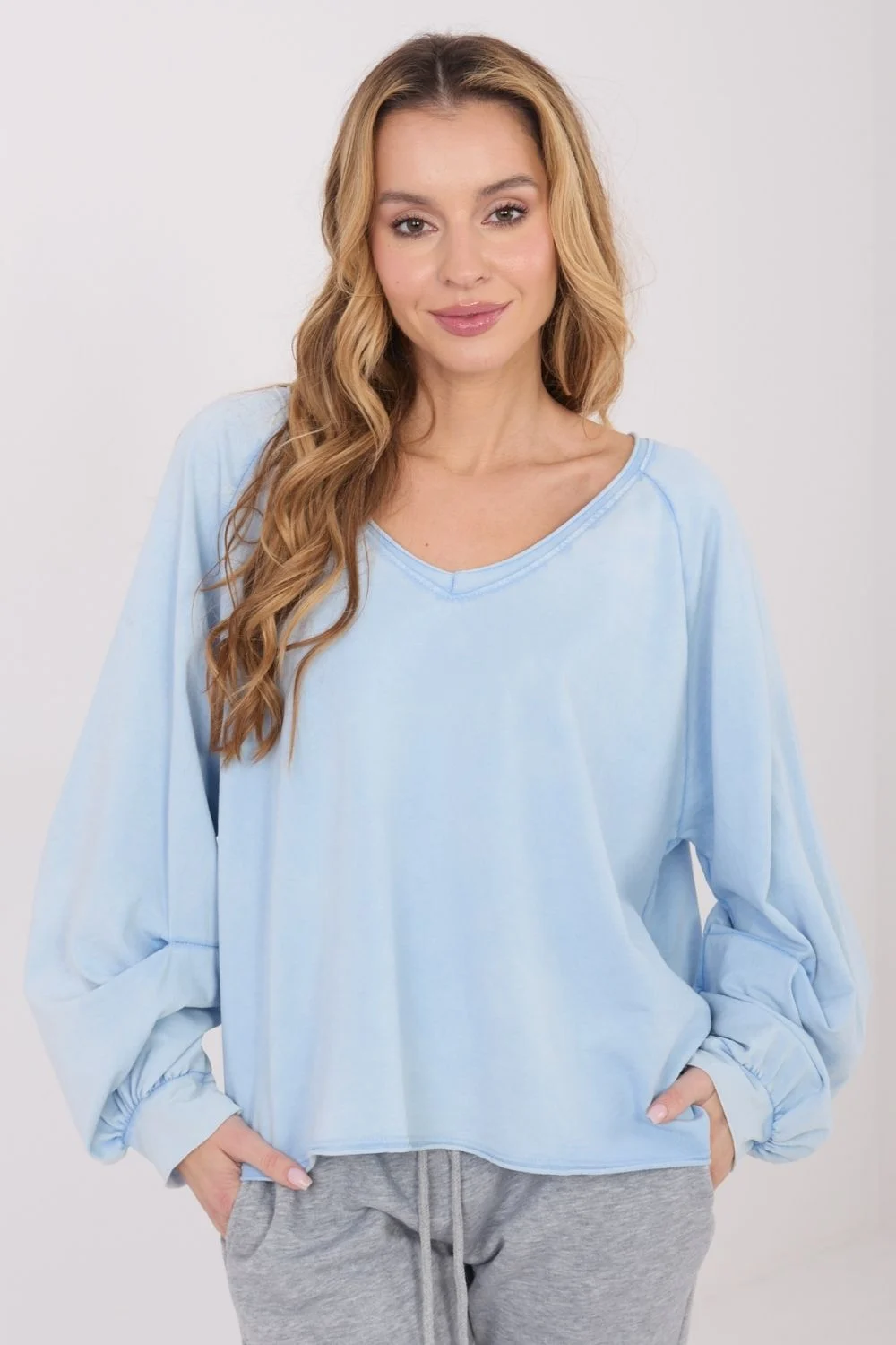 Chemise manche longue bleue – Image 3