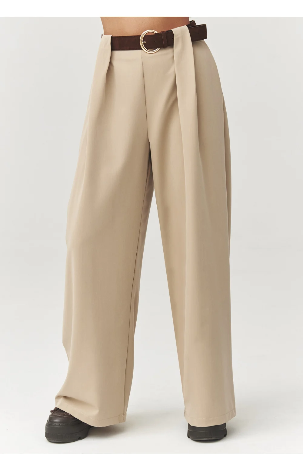 Pantalon femme beige