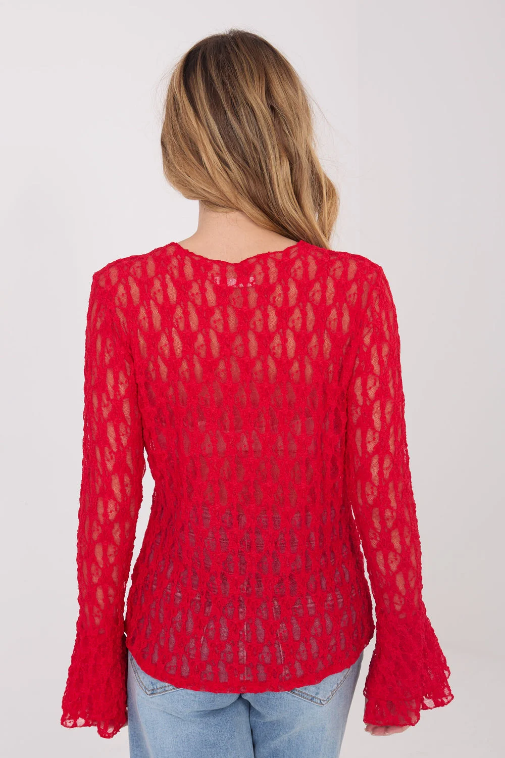Blouse en dentelle rouge – Image 3
