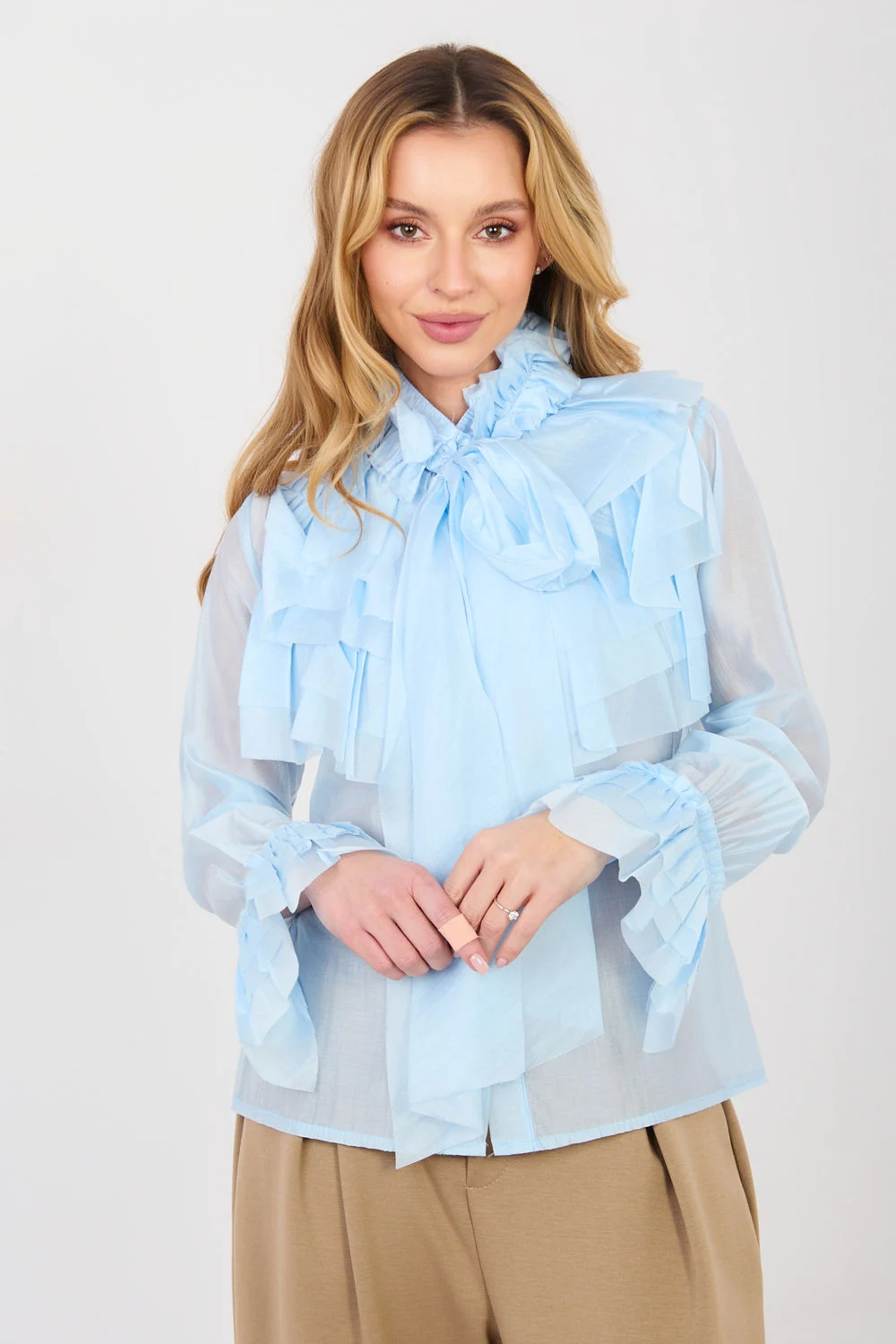 Chemise manche longue bleue