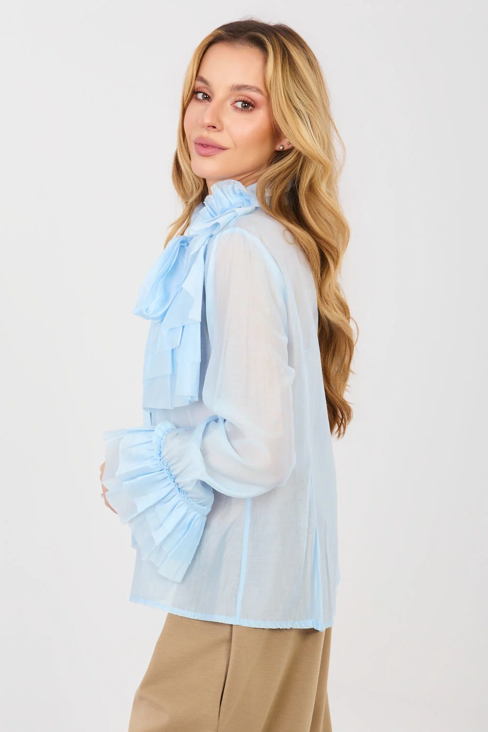 Chemise manche longue bleue – Image 3