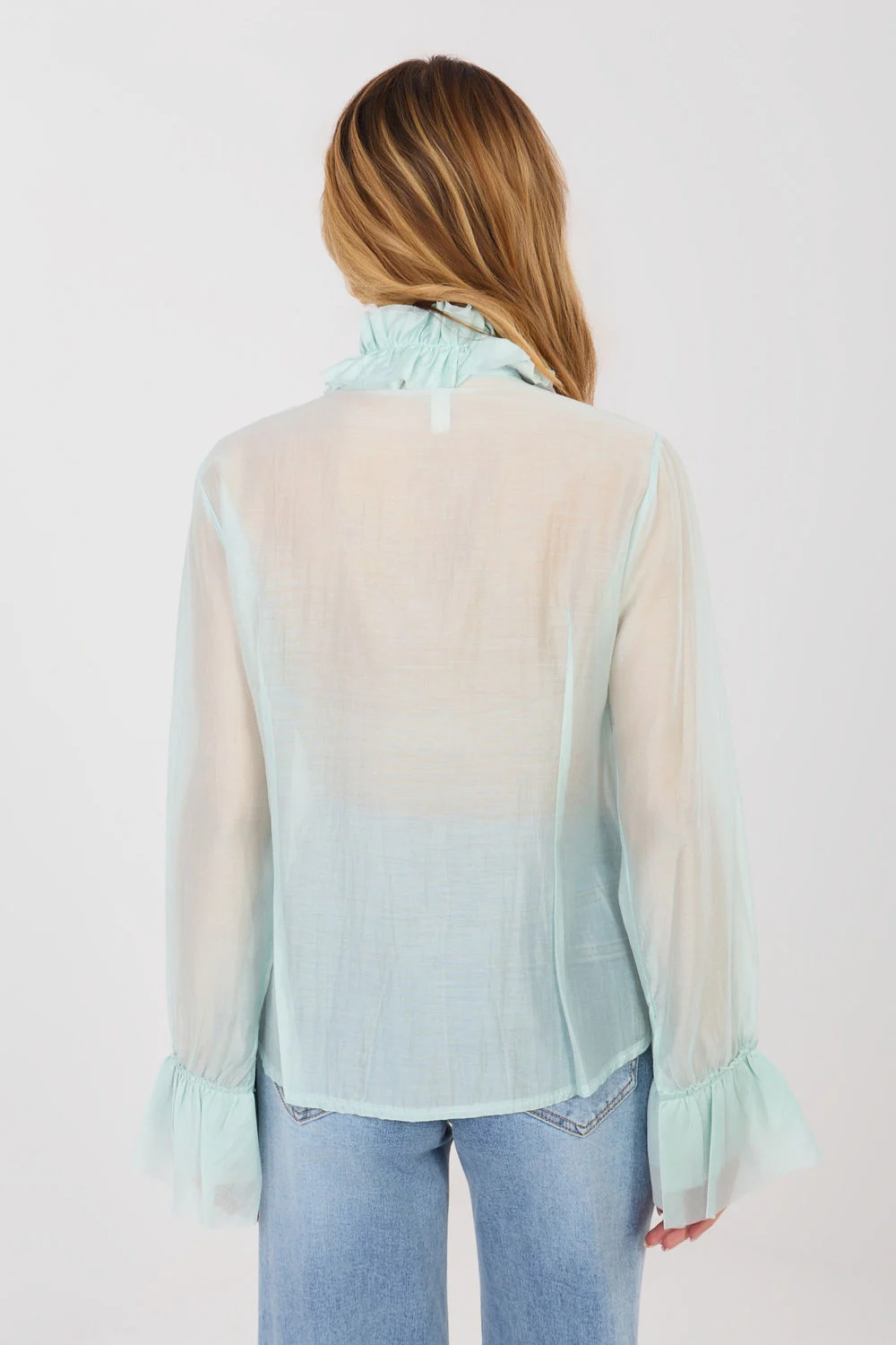 Chemise manche longue verte – Image 3