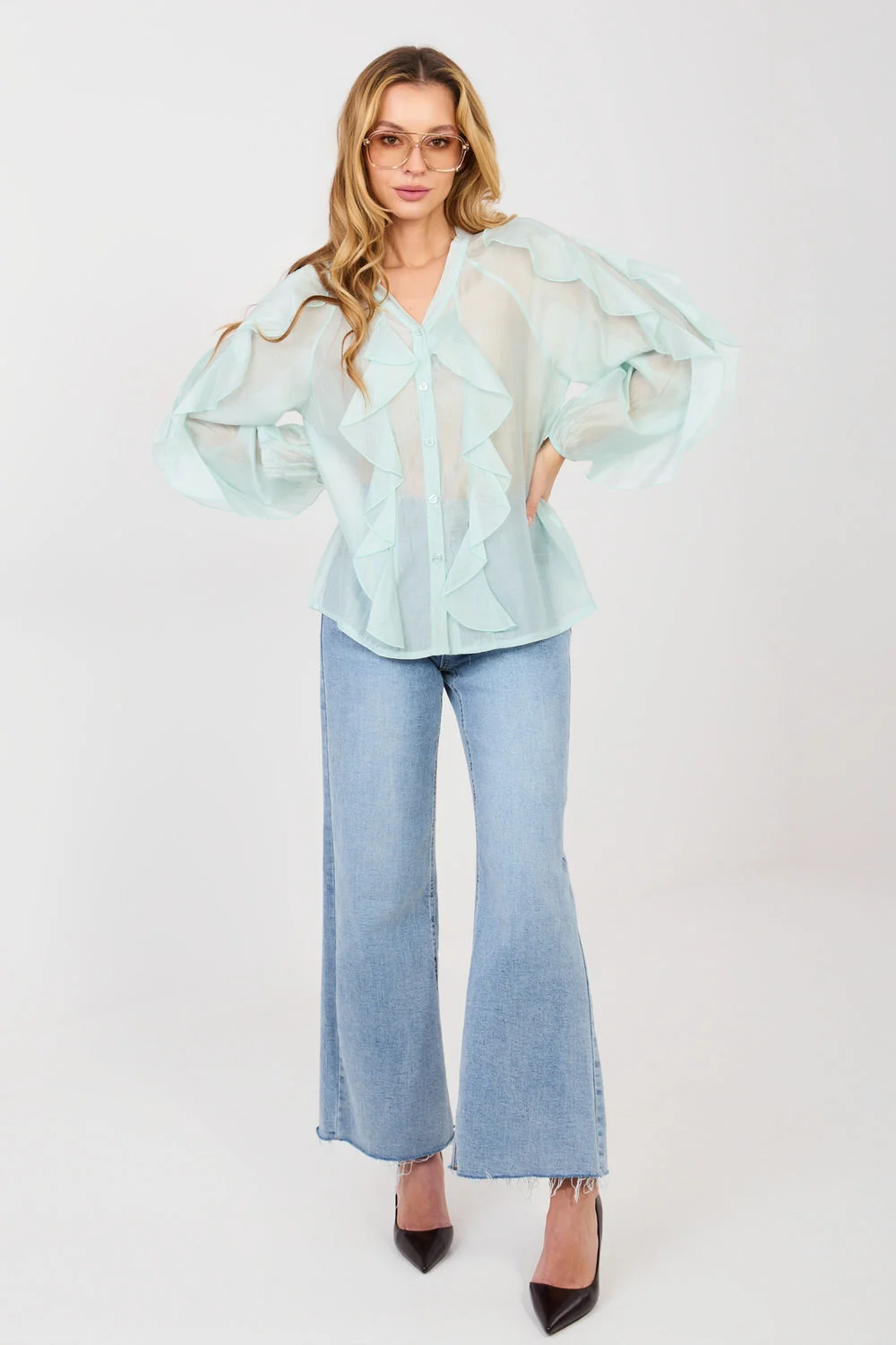 Chemise manche longue verte – Image 2