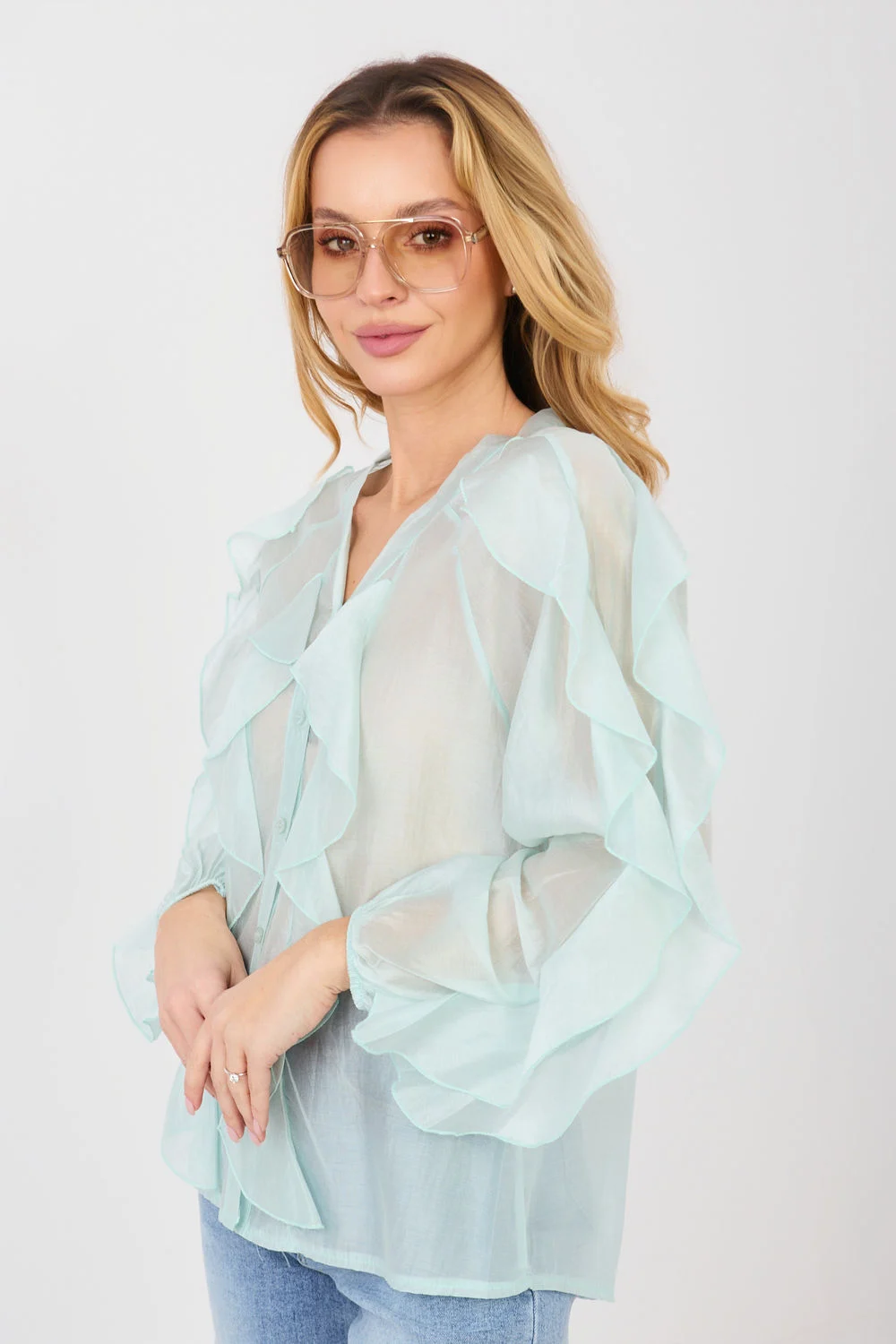 Chemise manche longue verte – Image 3