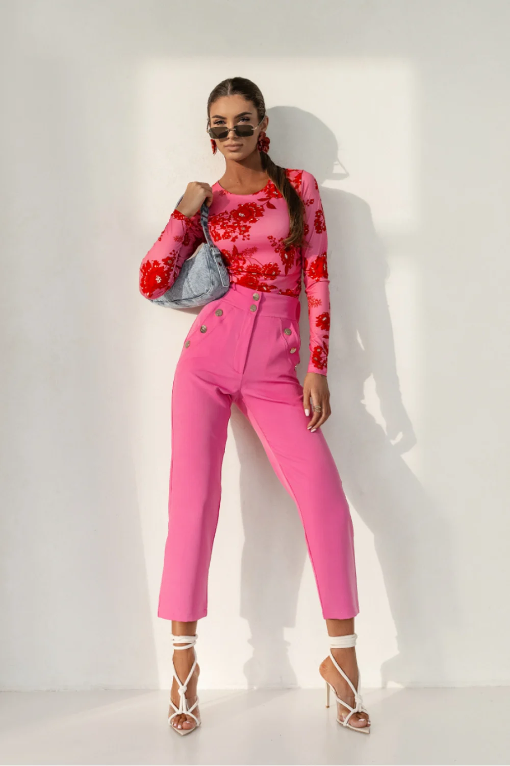 Pantalon femme rose