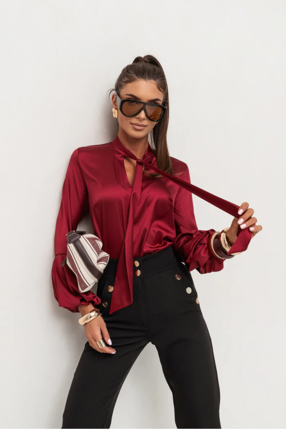 Chemise manche longue rouge – Image 2