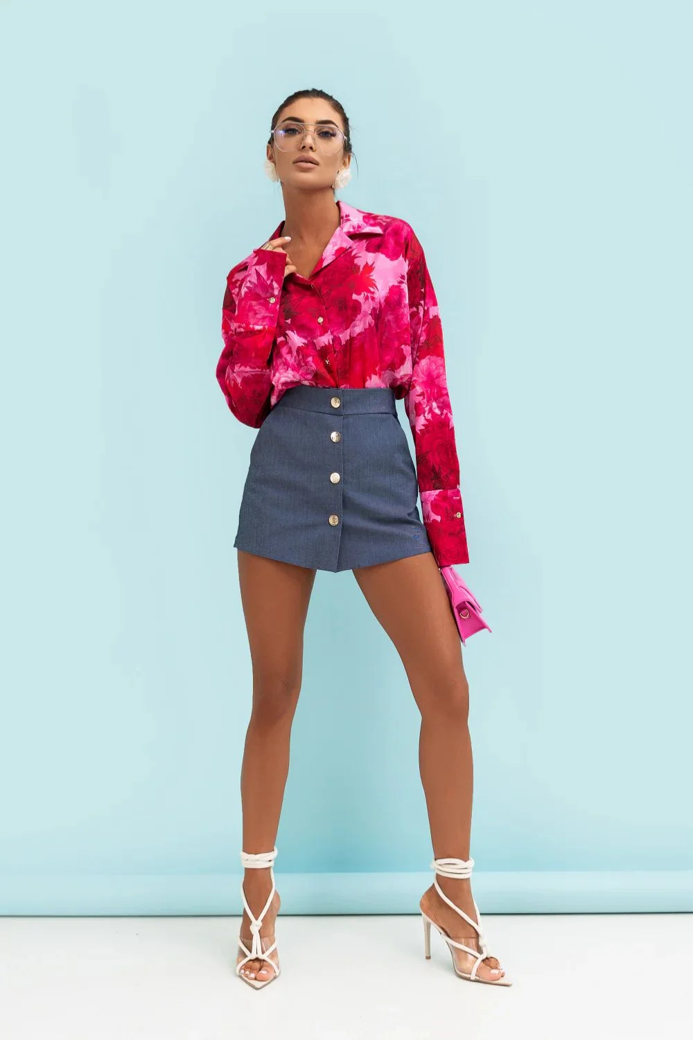 Chemise manche longue rose – Image 3