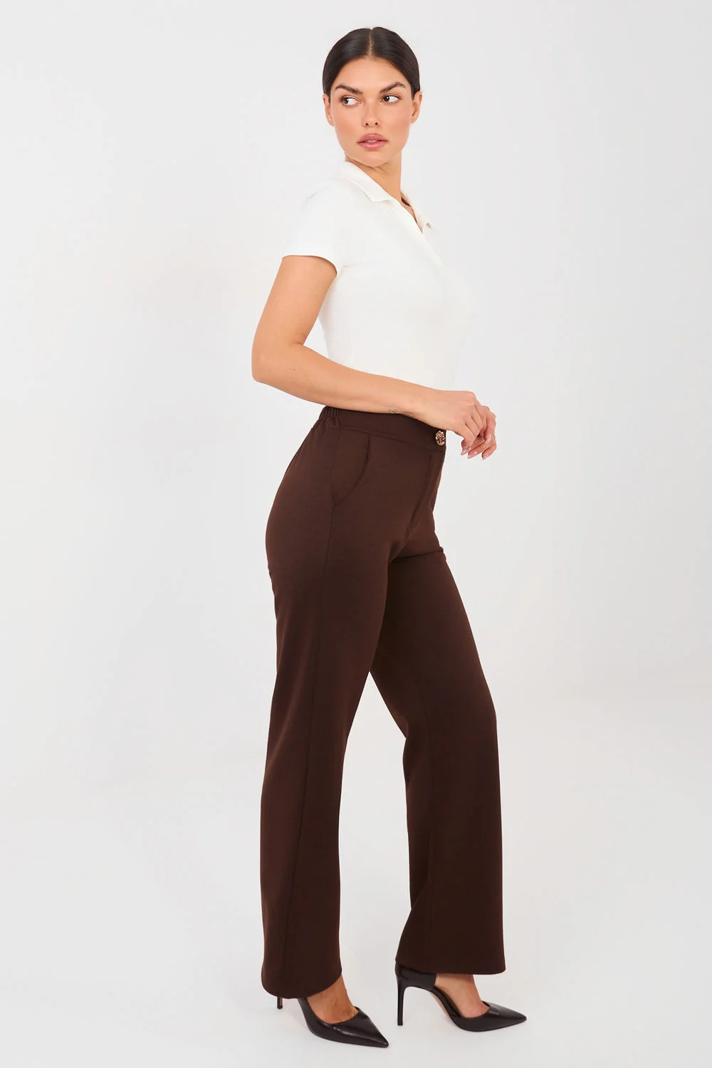 Pantalon femme brun – Image 2
