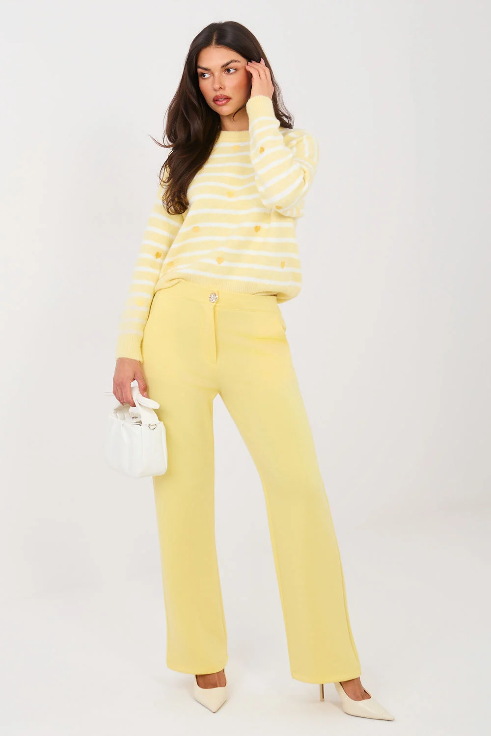 Pantalon femme jaune
