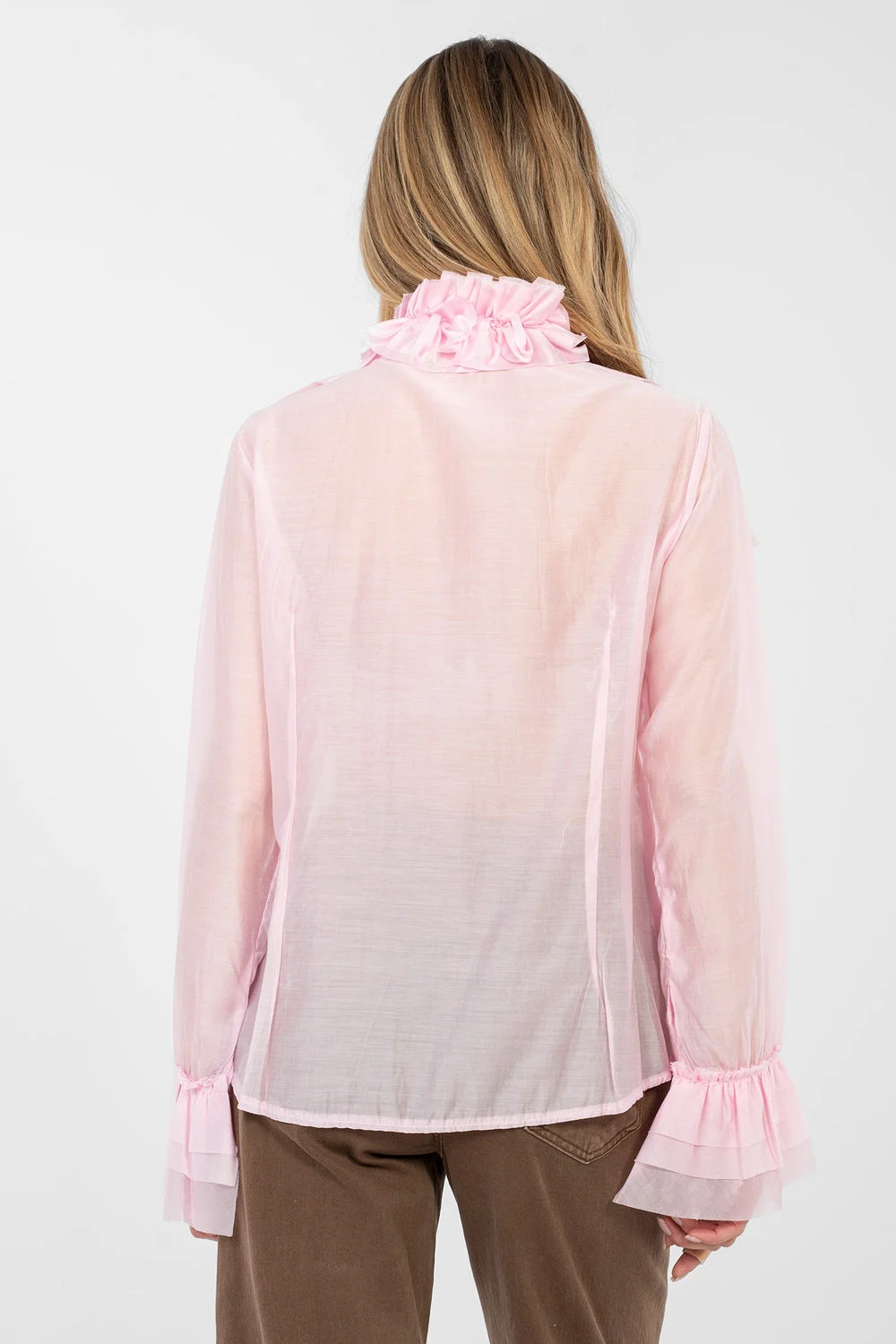 Chemise manche longue rose – Image 3