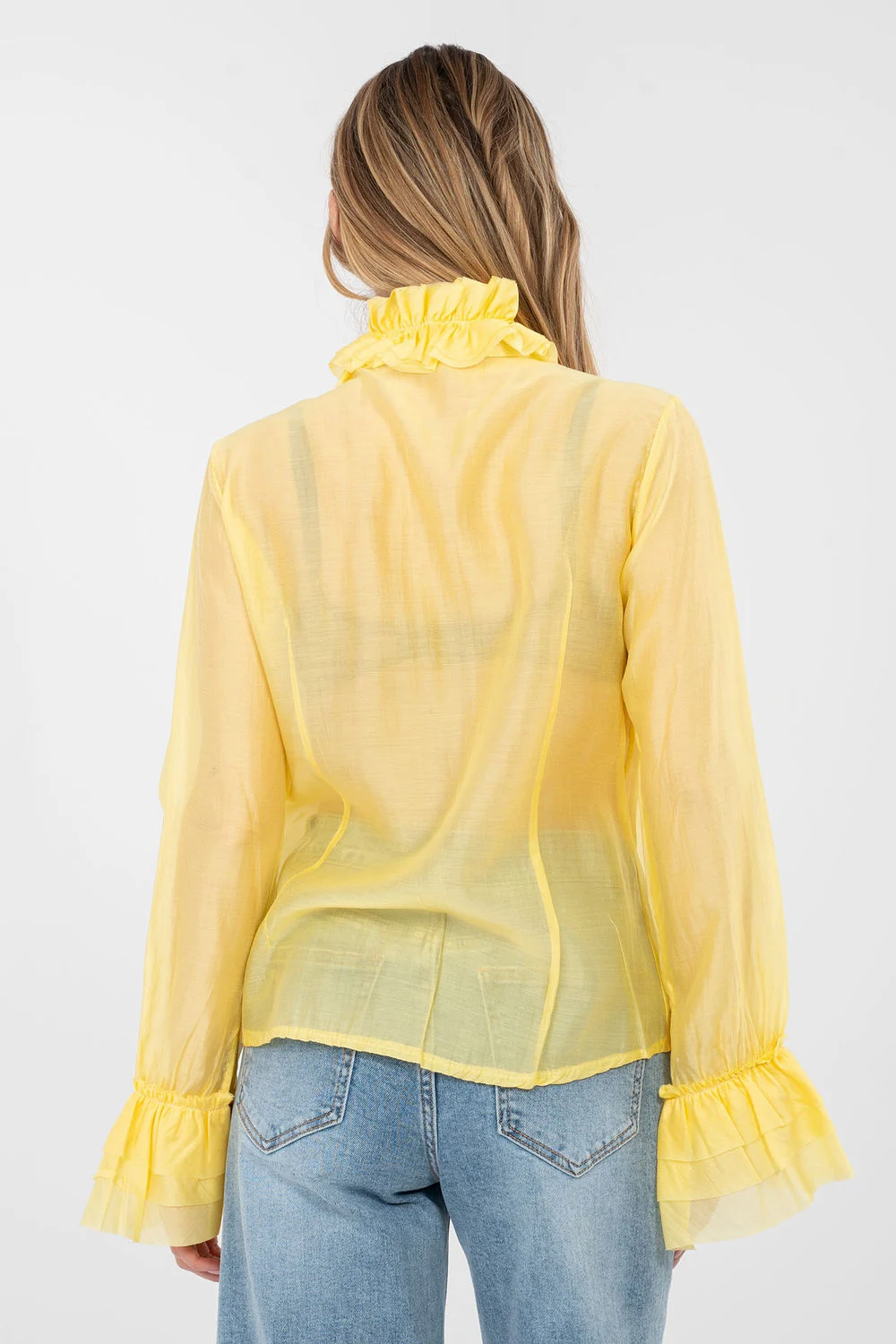Chemise manche longue jaune – Image 3
