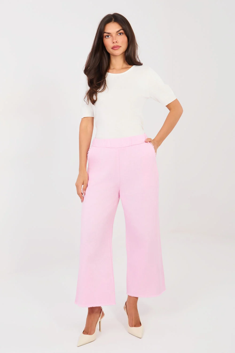 Pantalon femme rose