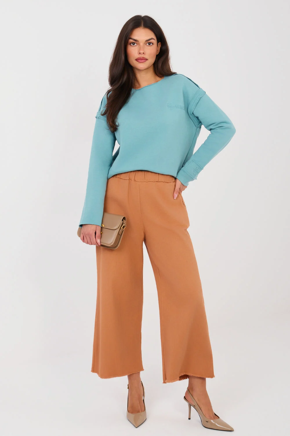 Pantalon femme orange