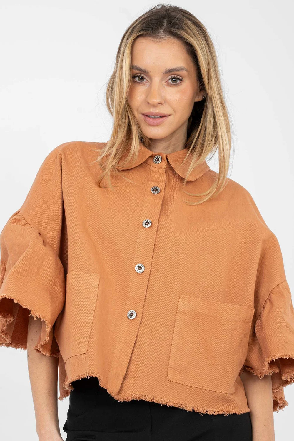 Veste en jean orange – Image 4