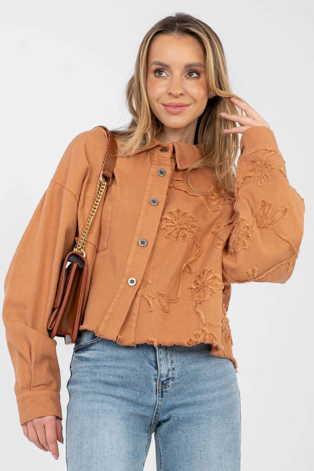 Veste en jean orange