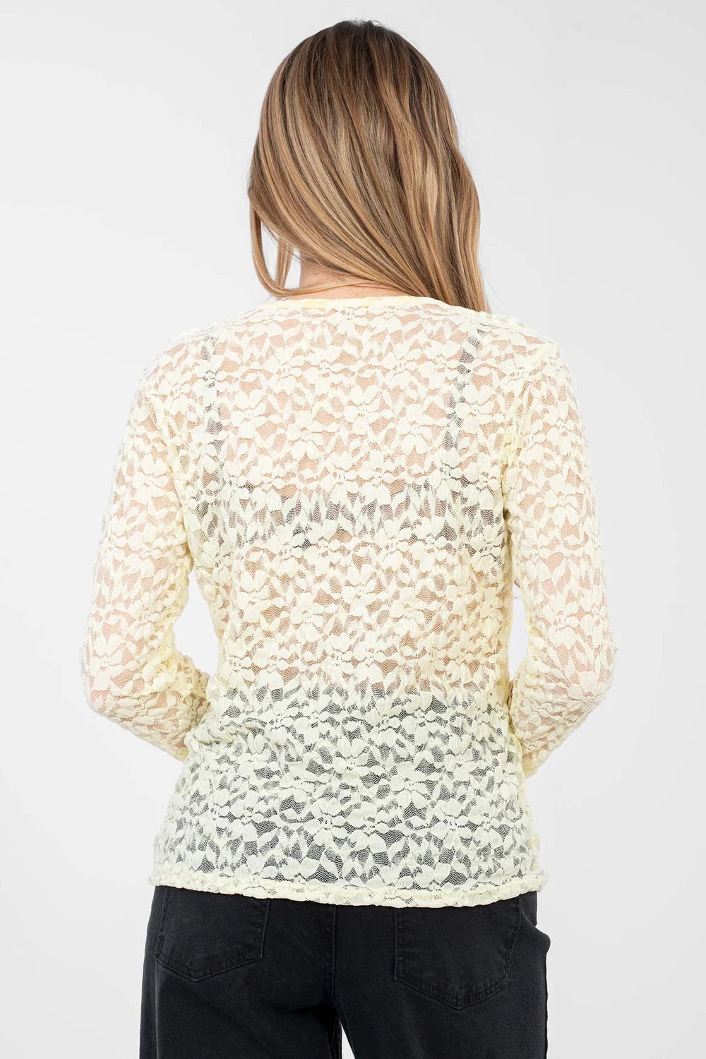 Blouse en dentelle jaune – Image 3