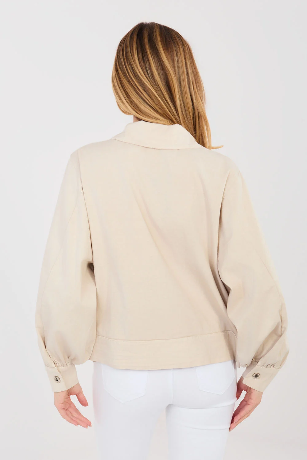 Chemise manche longue beige – Image 3