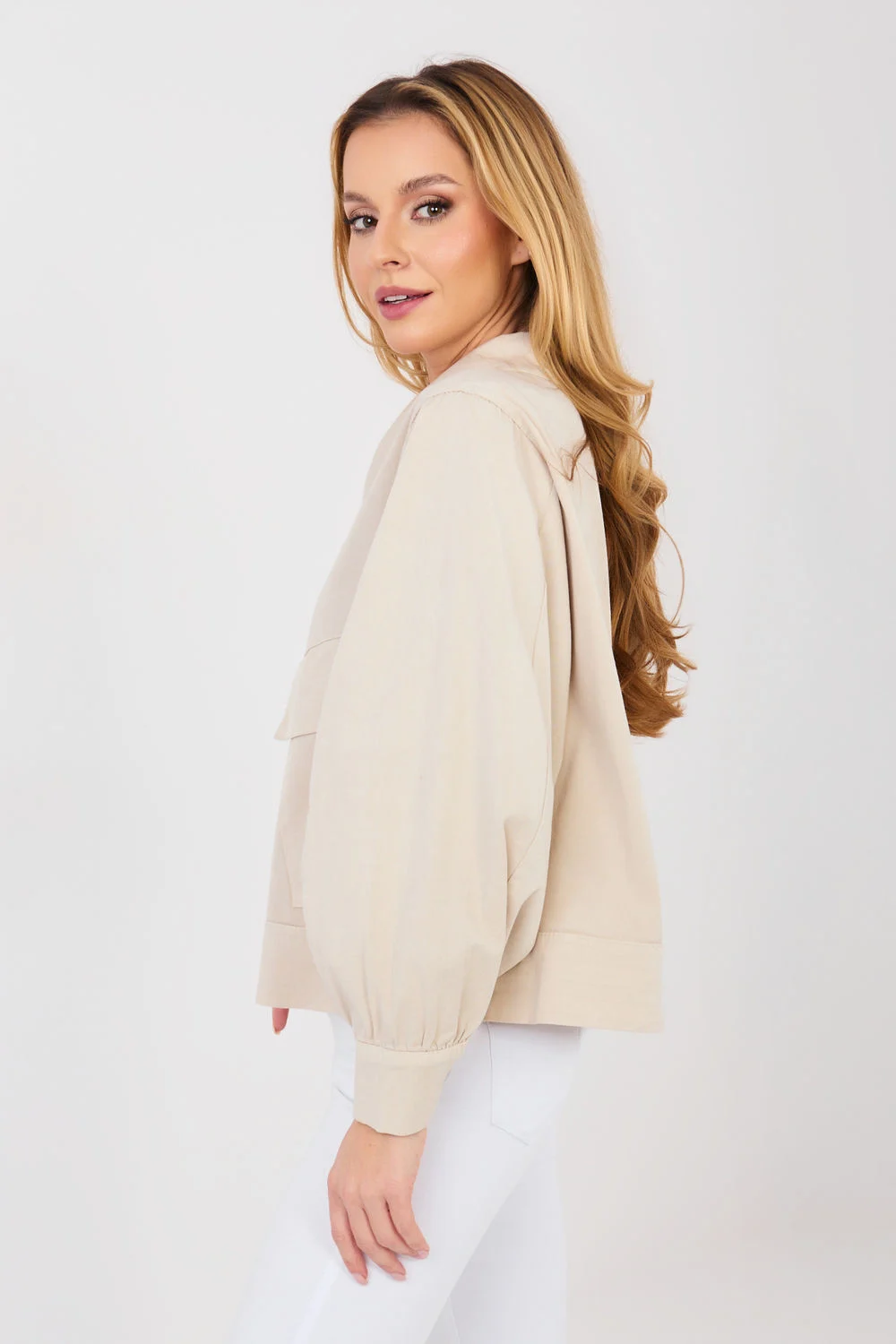 Chemise manche longue beige – Image 4