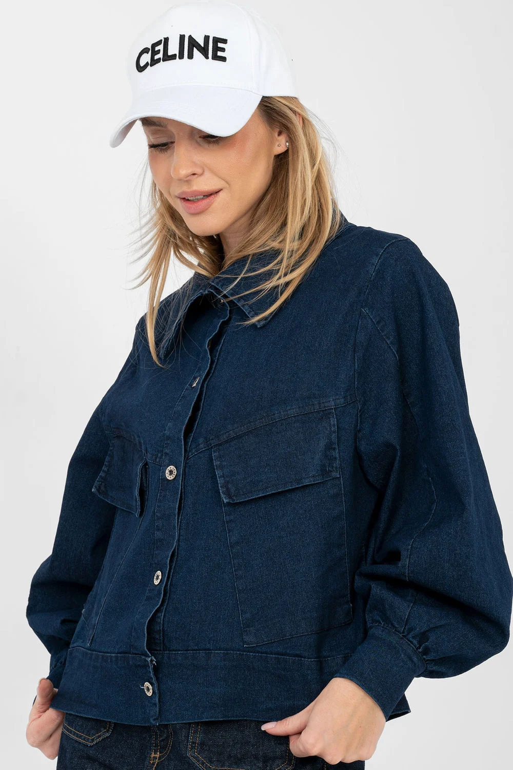 Veste en jean bleu marine – Image 4